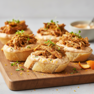 Slice baguette with Masala Roti chicken