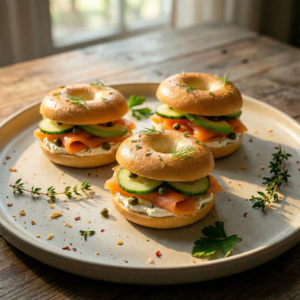 Mini bagel smoked salmon 20pc