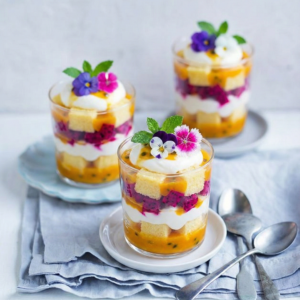 Mini passion fruit and dragon fruit trifle 20pc