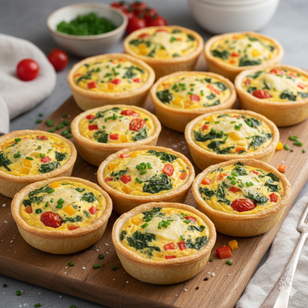 Mini quiche with spinach