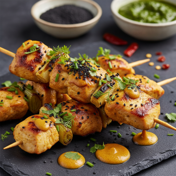 Mini skewer of chicken curry 20pc