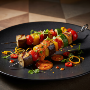 Mini skewer of grilled ratatouille vegetables 20pc