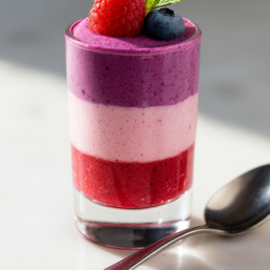 Mini triple layer berries mousse