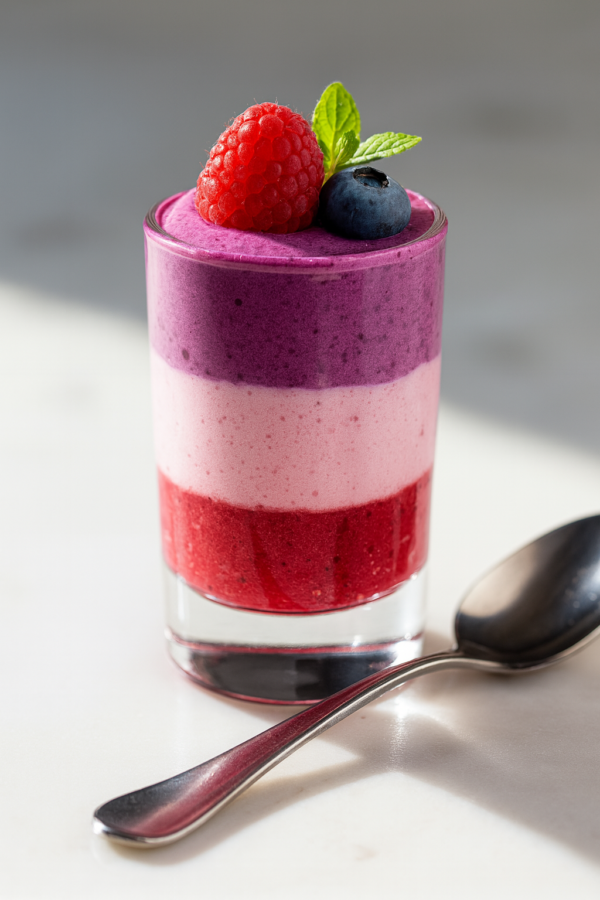 Mini triple layer berries mousse